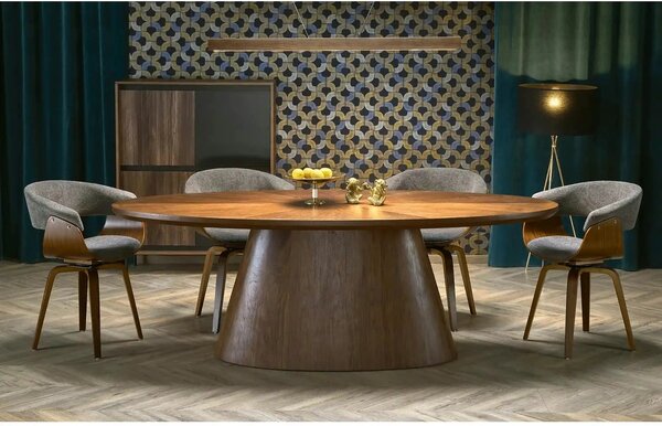 Scaun K545, gri/nuc, stofa clasica/placaj, 63x53x83 cm