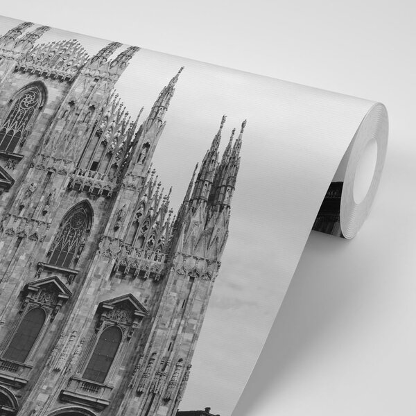 Fototapet catedrala din Milano în alb-negru