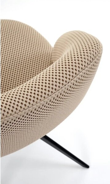 Scaun rotativ K546, bej/negru, panza/metal, 52x60x79 cm