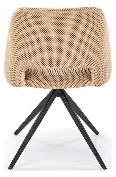 Scaun rotativ K546, bej/negru, panza/metal, 52x60x79 cm
