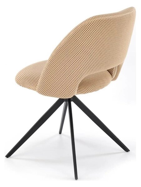 Scaun rotativ K546, bej/negru, panza/metal, 52x60x79 cm