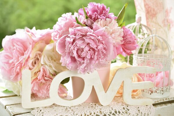 Fototapet inscripție romantică Love