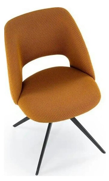 Scaun rotativ K546, galben/negru, panza/metal, 52x60x79 cm