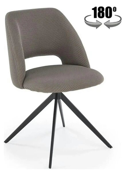 Scaun rotativ K546, gri/negru, panza/metal, 52x60x79 cm