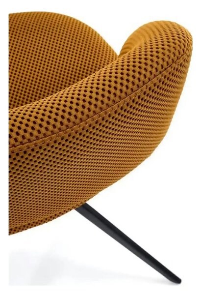Scaun rotativ K546, galben/negru, panza/metal, 52x60x79 cm