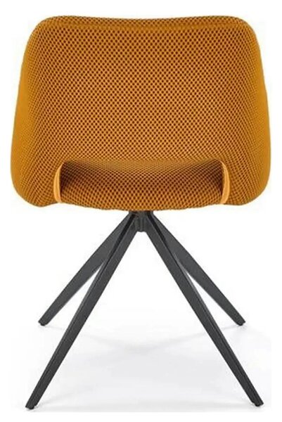 Scaun rotativ K546, galben/negru, panza/metal, 52x60x79 cm