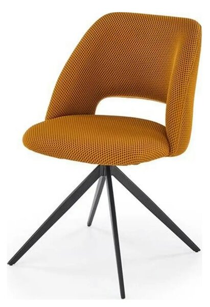 Scaun rotativ K546, galben/negru, panza/metal, 52x60x79 cm