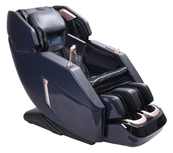 Fotoliu de masaj IUNIUS, Incalzire, Bluetooth, Display, Ecran tactil, Controler rapid cotiera, Zero Gravity, 2 Boxe, Moduri Automate, Suport Picioare extensibil, Piele Ecologica Premium, Negru