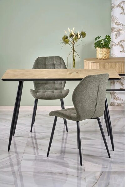 Scaun K548, verde/negru, stofa clasica/metal, 47x55x84 cm