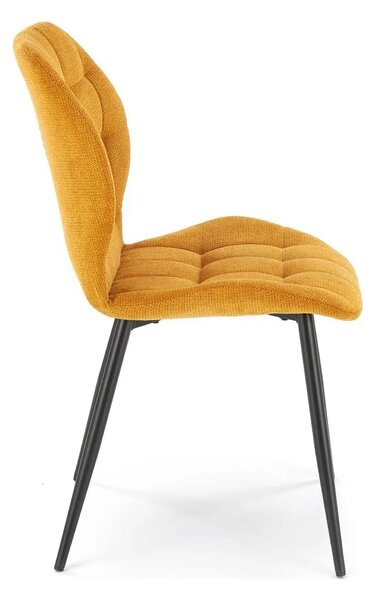 Scaun K548, galben/negru, stofa clasica/metal, 47x55x84 cm
