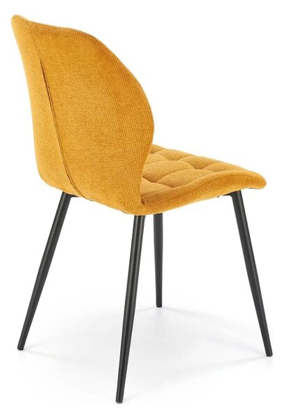 Scaun K548, galben/negru, stofa clasica/metal, 47x55x84 cm
