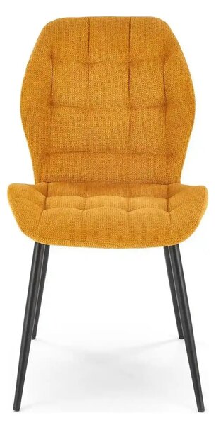 Scaun K548, galben/negru, stofa clasica/metal, 47x55x84 cm