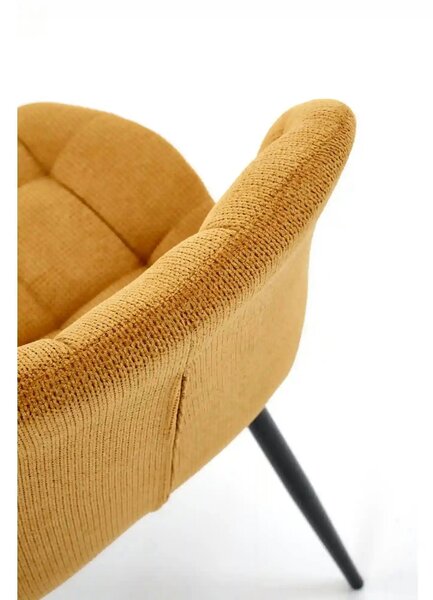 Scaun K548, galben/negru, stofa clasica/metal, 47x55x84 cm