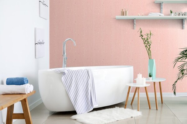 Tapet cu motiv vegetal în design roz