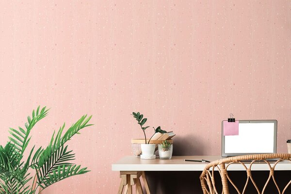 Tapet cu motiv vegetal în design roz