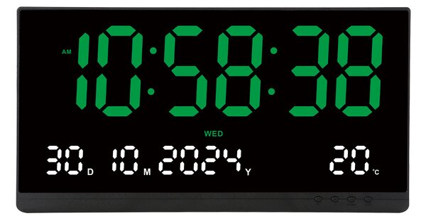 Ceas Digital de Masa AT PERFORMANCE®, cu Lumina Led Rosu, Alarma, 3 Niveluri de Luminozitate, Calendar, Temperatura, Functie Snooze, Mod de Noapte, 11