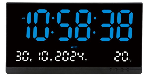 Ceas Digital de Masa AT PERFORMANCE®, cu Lumina Led Rosu, Alarma, 3 Niveluri de Luminozitate, Calendar, Temperatura, Functie Snooze, Mod de Noapte, 11