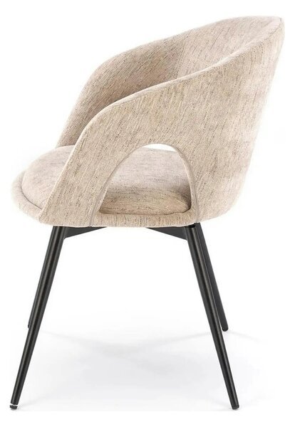 Scaun rotativ K550, bej/negru, stofa clasica/metal, 57x57x78 cm