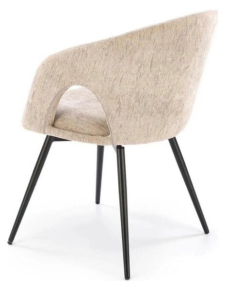 Scaun rotativ K550, bej/negru, stofa clasica/metal, 57x57x78 cm