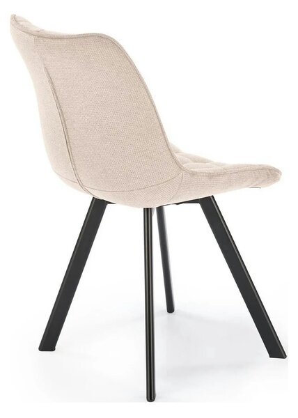 Scaun K549, bej/negru, stofa clasica/metal, 46x61x84 cm