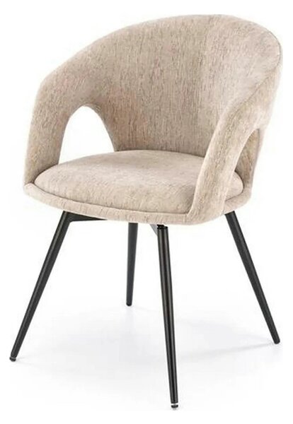Scaun rotativ K550, bej/negru, stofa clasica/metal, 57x57x78 cm