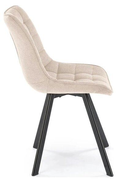 Scaun K549, bej/negru, stofa clasica/metal, 46x61x84 cm