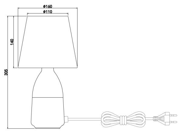 Globo 24135C - Lampă de masă EUGEN 1xE14/40W/230V