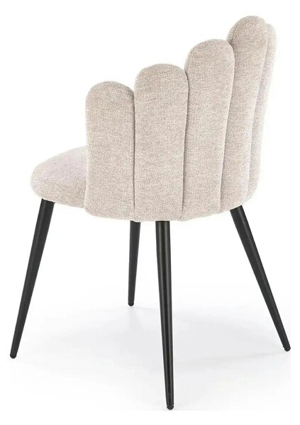 Scaun K552, bej/negru, stofa clasica/metal, 53x53x83 cm