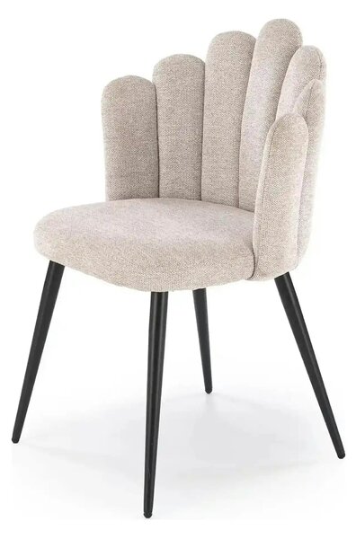 Scaun K552, bej/negru, stofa clasica/metal, 53x53x83 cm