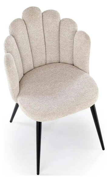 Scaun K552, bej/negru, stofa clasica/metal, 53x53x83 cm