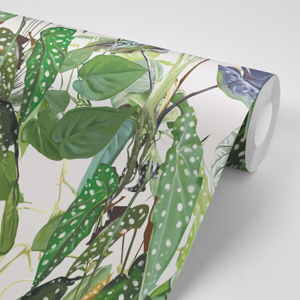 Tapet frunze tropicale bogate