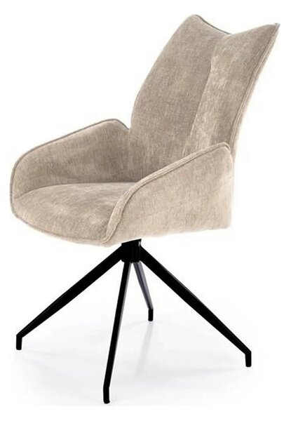 Scaun rotativ K553, bej/negru, stofa clasica/metal, 60x66x96 cm