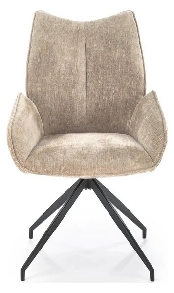 Scaun rotativ K553, bej/negru, stofa clasica/metal, 60x66x96 cm