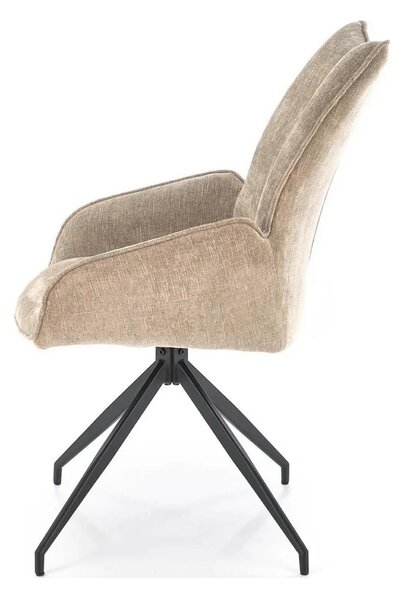 Scaun rotativ K553, bej/negru, stofa clasica/metal, 60x66x96 cm