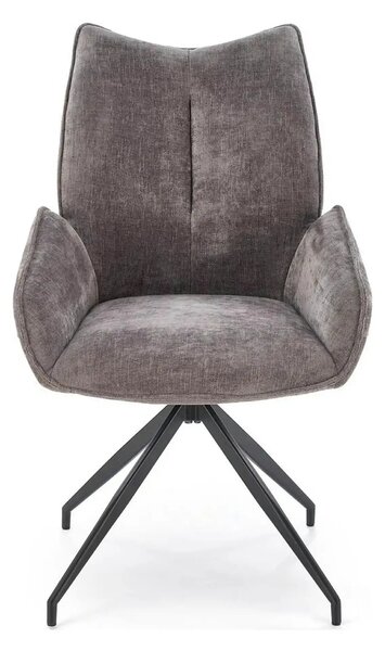 Scaun rotativ K553, gri/negru, stofa clasica/metal, 60x66x96 cm