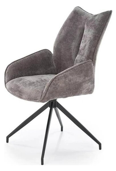 Scaun rotativ K553, gri/negru, stofa clasica/metal, 60x66x96 cm