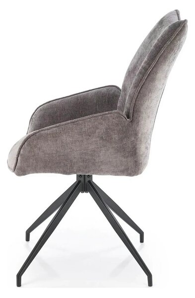 Scaun rotativ K553, gri/negru, stofa clasica/metal, 60x66x96 cm