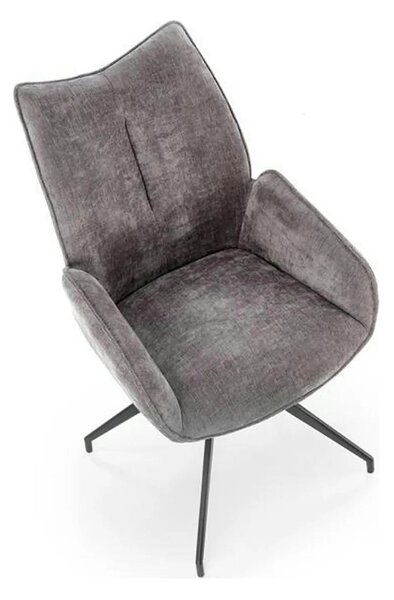 Scaun rotativ K553, gri/negru, stofa clasica/metal, 60x66x96 cm