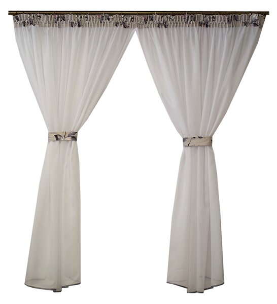 Perdea Velaria samba alba cu esarfe, 350x160 cm