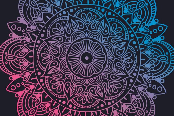 Tapet Mandala pe fundal întunecat