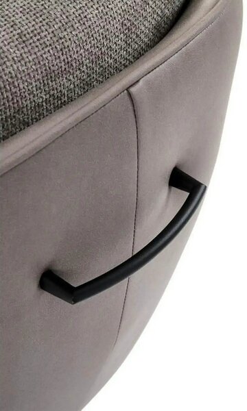 Scaun rotativ K554, gri/negru, stofa clasica/piele ecologica/metal, 58