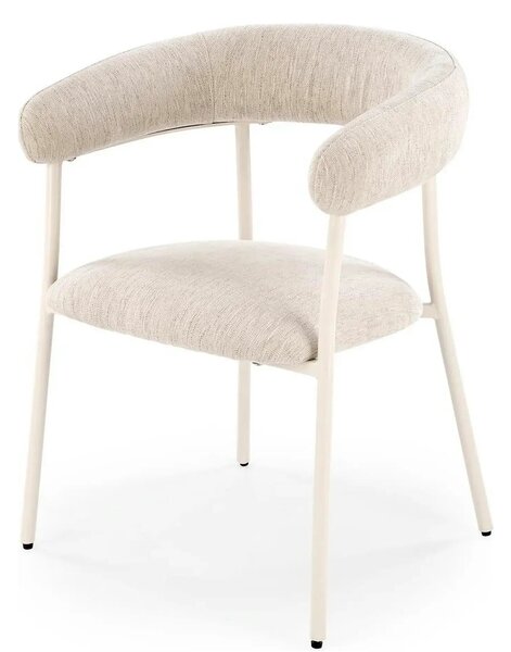 Scaun K557, bej deschis/alb, stofa clasica/metal, 60x54x75 cm