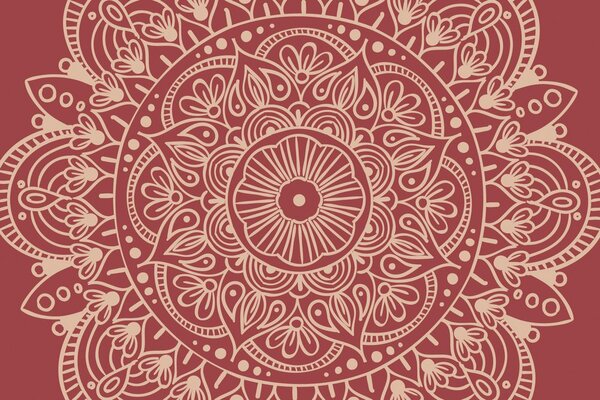 Tapet Mandala pe fundal vișiniu