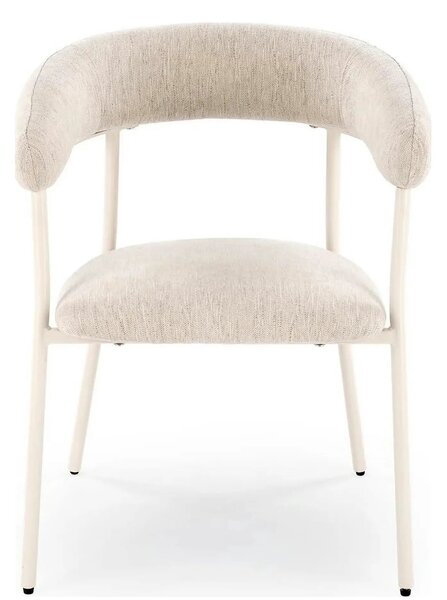 Scaun K557, bej deschis/alb, stofa clasica/metal, 60x54x75 cm