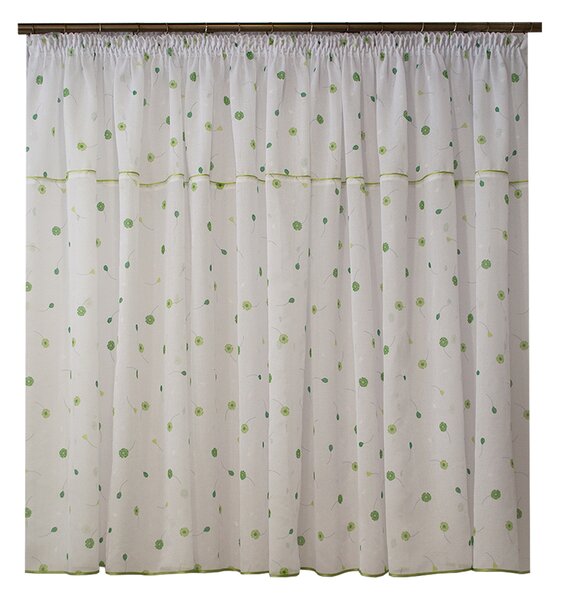 Perdea Velaria cotton flowers verzi, 400x155 cm