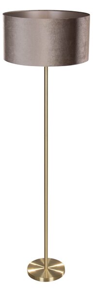 Lampă de podea din alamă cu abajur din catifea taupe 50cm - Simplo