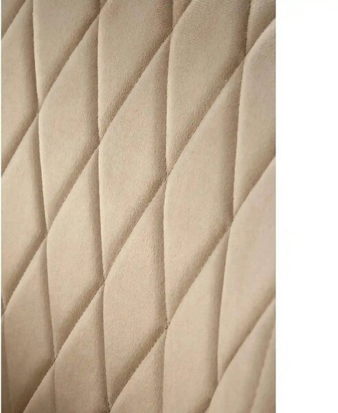 Scaun bej tapitat K558, bej/negru, stofa catifelata/metal, 59x60x86 cm