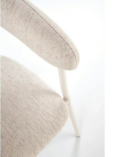 Scaun K557, bej deschis/alb, stofa clasica/metal, 60x54x75 cm