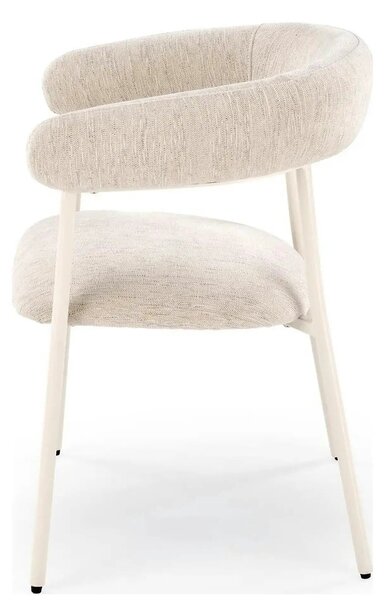 Scaun K557, bej deschis/alb, stofa clasica/metal, 60x54x75 cm