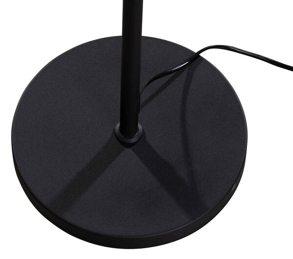 Lampă de podea neagră cu abajur oval din in alb 50cm - Parte